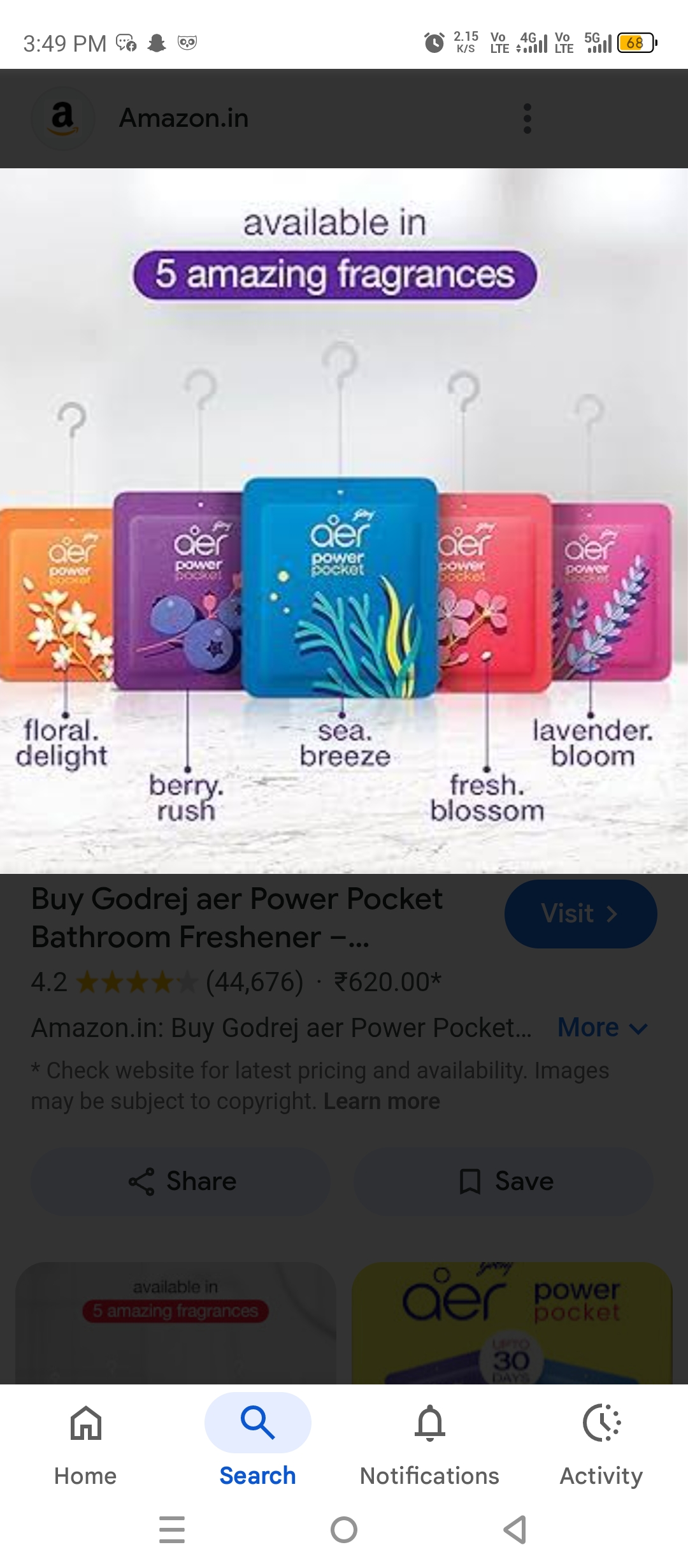 Godrej air pocket 65×6 MRP 390